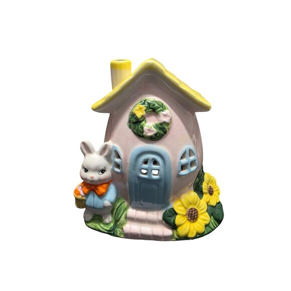Ceramic Bunny House & Rabbit Carrot Bowl Easter Decor - Picture 3 of 10
